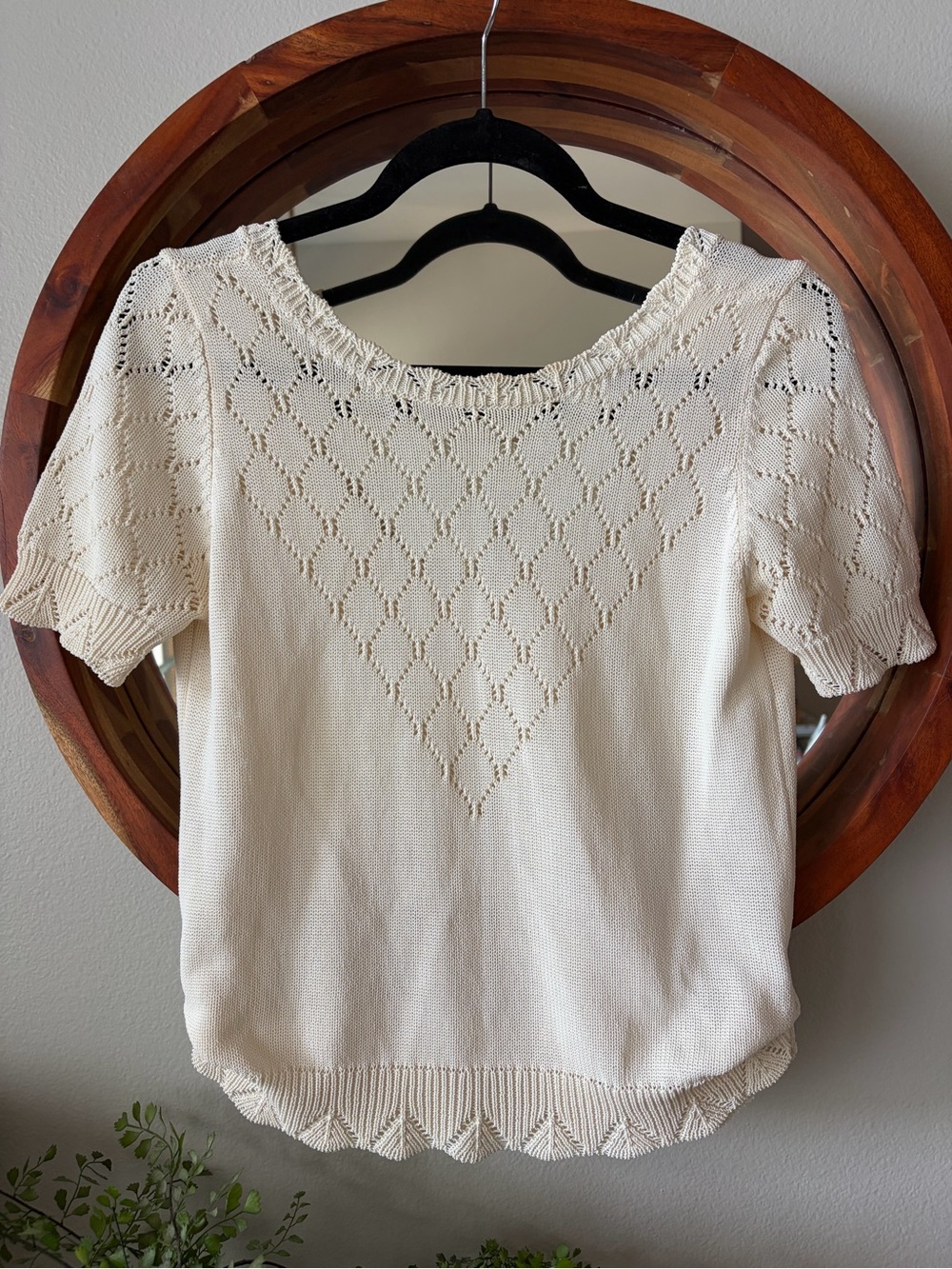 Sezane Small Herald cotton Cream white Knit sweater Top size 2 *Like new*